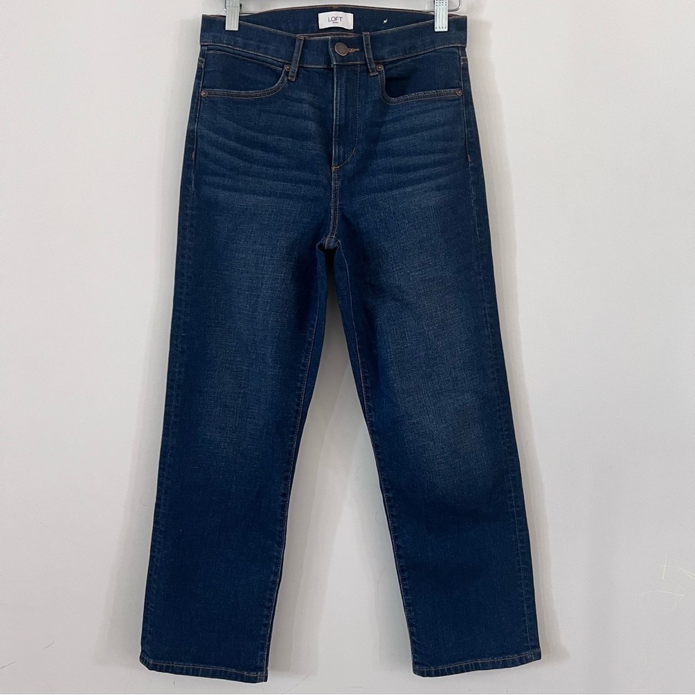 NWOT Loft Outlet High-Waist Straight Leg Cropped Jeans | Size 26/2| - Picture 3 of 7